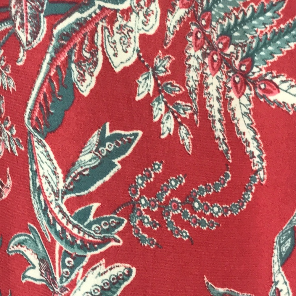 LOFT VTG palazzo pants coral green & white paisley print S - Picture 4 of 7